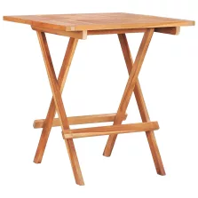   vidaXL tömör tíkfa összecsukható bisztróasztal 60 x 60 x 65 cm