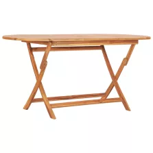   vidaXL összecsukható kerti tömör tíkfa asztal 160 x 80 x 75 cm
