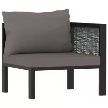   vidaXL antracitszürke polyrattan sarokkanapé-elem bal oldali karfával