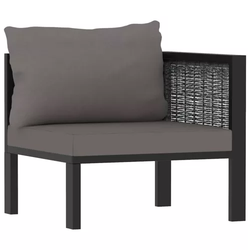 vidaXL antracitszürke polyrattan sarokkanapé-elem bal oldali karfával