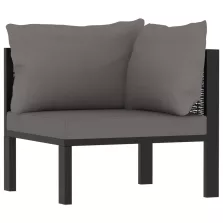   vidaXL antracitszürke polyrattan sarokkanapé-elem bal oldali karfával