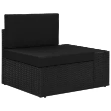   vidaXL fekete polyrattan sarokkanapé-elem bal oldali karfával