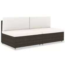 vidaXL 2 személyes barna elemes polyrattan kanapé