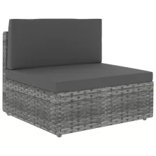 vidaXL szürke polyrattan középső kanapéelem