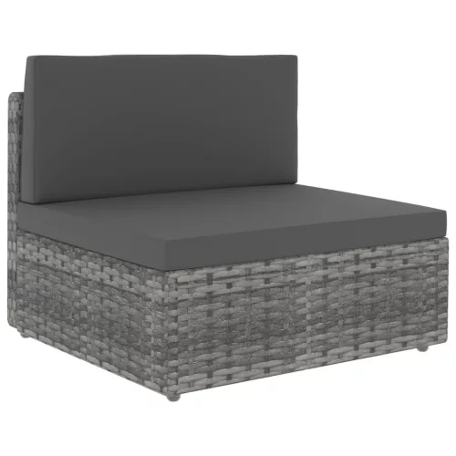 vidaXL szürke polyrattan középső kanapéelem
