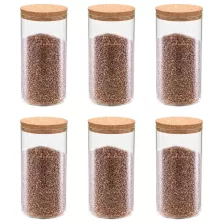vidaXL 6 db üvegedény parafa fedéllel 1100 ml