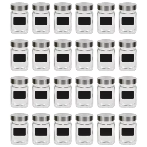 vidaXL 24 db tárolóedény matricával 300 ml