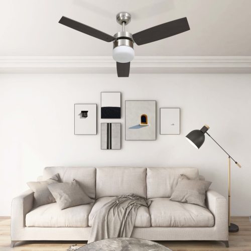 vidaXL sötétbarna mennyezeti ventilátor lámpával/távirányítóval 108 cm