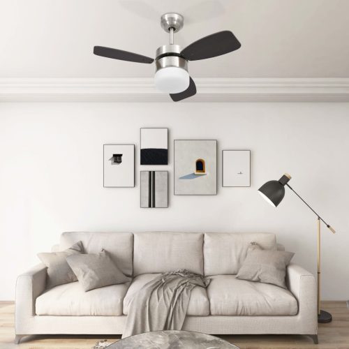 vidaXL sötétbarna mennyezeti ventilátor lámpával/távirányítóval 76 cm