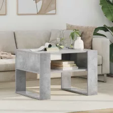   vidaXL Dohányzóasztal tárolóval Beton Szürke 66 x 53 x 45 cm Faanyag