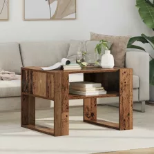   vidaXL Dohányzóasztal tárolóval Öreg fa 66 x 53 x 45 cm Faanyag