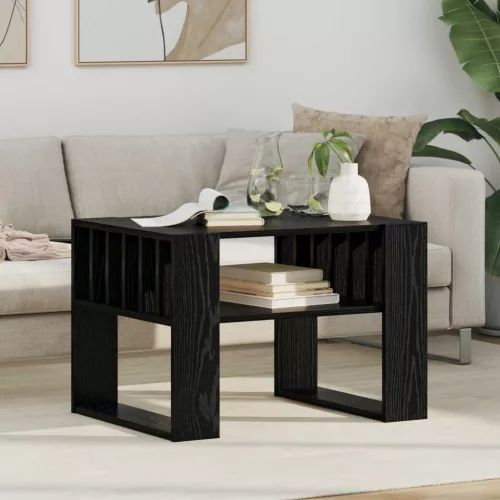 vidaXL Dohányzóasztal Fekete tölgy 66 x 49,5 x 45 cm Faanyag