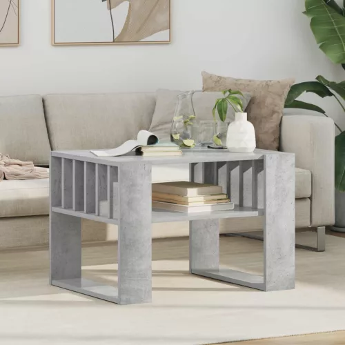 vidaXL Dohányzóasztal Beton Szürke 66 x 49,5 x 45 cm Faanyag