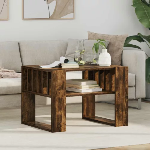 vidaXL Dohányzóasztal Füstölt tölgy 66 x 49,5 x 45 cm Faanyag