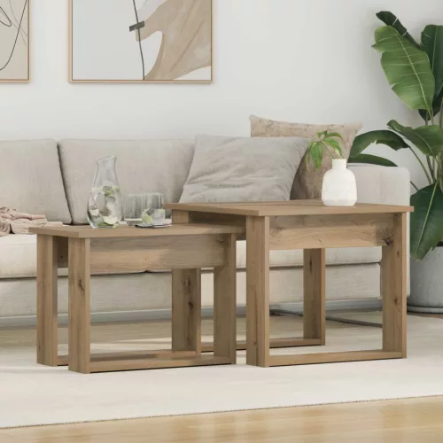 vidaXL Kávasztal Szett 2 pcs Artisan tölgy Faanyag