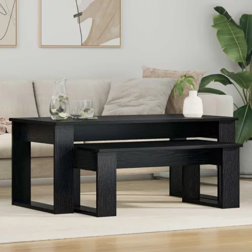 vidaXL Kávasztal Szett 2 pcs Fekete tölgy Faanyag