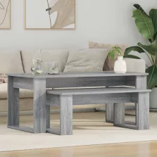 vidaXL Kávasztal Szett 2 pcs Szürke Sonoma Faanyag