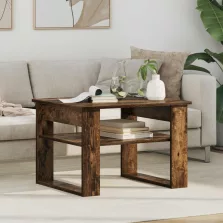   vidaXL Dohányzóasztal tárolóval Füstölt tölgy 64 x 54 x 44 cm Faanyag