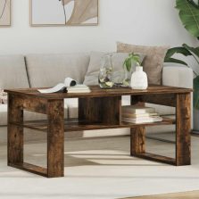   vidaXL Dohányzóasztal tárolóval Füstölt tölgy 96 x 54 x 44 cm Faanyag