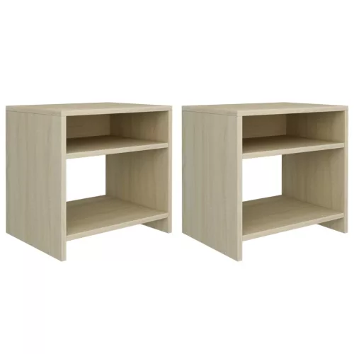 vidaXL 2 db sonoma tölgy színű szerelt fa éjjeliszekrény 40x30x40 cm