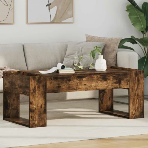 vidaXL Dohányzóasztal Füstölt tölgy 110 x 50 x 41 cm Faanyag