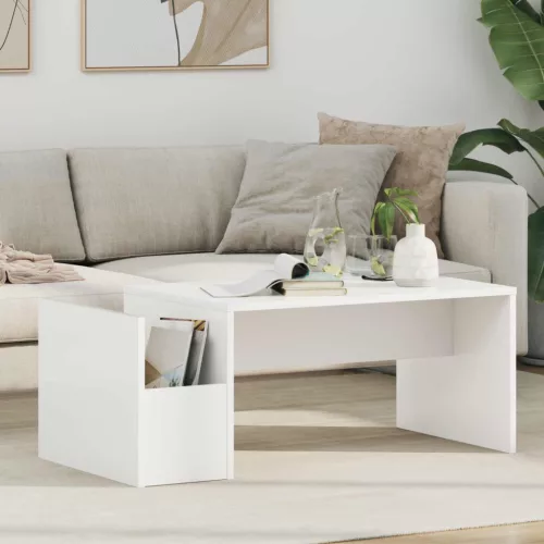 vidaXL Dohányzóasztal Fehér 90 x 45 x 35 cm Faanyag