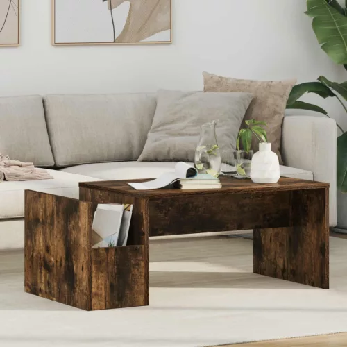 vidaXL Dohányzóasztal Füstölt tölgy 90 x 45 x 35 cm Faanyag