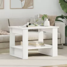 vidaXL Dohányzóasztal Fehér 72 x 50 x 50 cm Faanyag