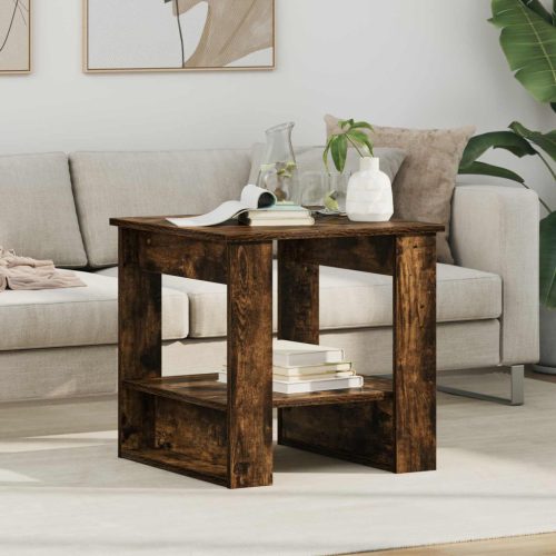 vidaXL Dohányzóasztal Füstölt tölgy 51 x 50 x 50 cm Faanyag