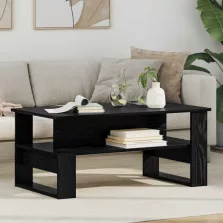   vidaXL Dohányzóasztal Fekete tölgy 90 x 50 x 40 cm Faanyag