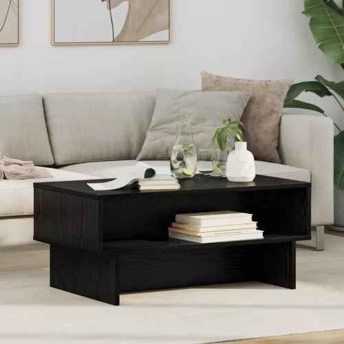 vidaXL Dohányzóasztal Fekete tölgy 80 x 46 x 35 cm Faanyag