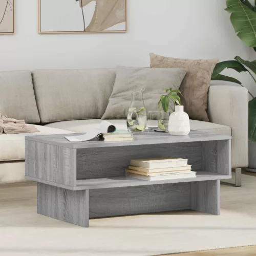 vidaXL Dohányzóasztal Szürke Sonoma 80 x 46 x 35 cm Faanyag