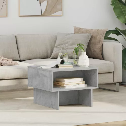 vidaXL Dohányzóasztal Beton Szürke 48 x 46 x 35 cm Faanyag