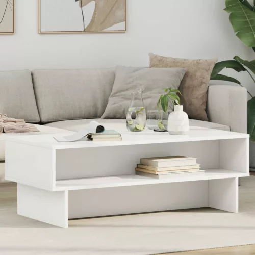 vidaXL Dohányzóasztal Fehér 100 x 46 x 35 cm Faanyag