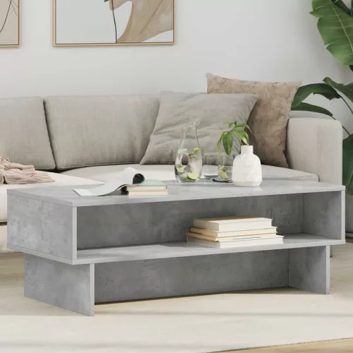 vidaXL Dohányzóasztal Beton Szürke 100 x 46 x 35 cm Faanyag