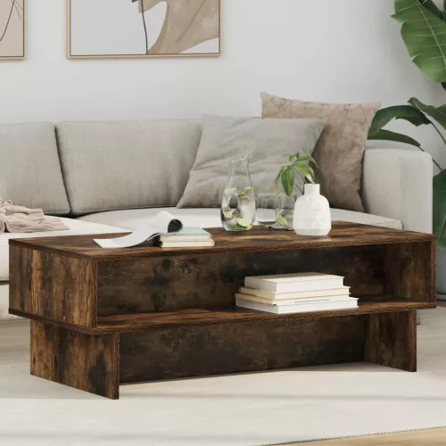 vidaXL Dohányzóasztal Füstölt tölgy 100 x 46 x 35 cm Faanyag