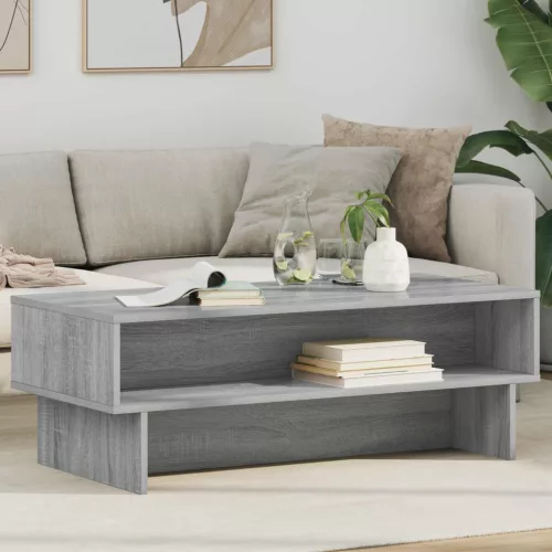 vidaXL Dohányzóasztal Szürke Sonoma 100 x 46 x 35 cm Faanyag