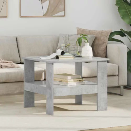 vidaXL Dohányzóasztal Beton Szürke 57 x 55 x 45 cm Faanyag