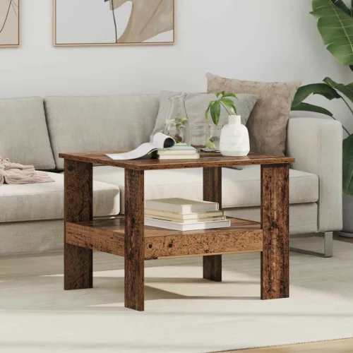 vidaXL Dohányzóasztal Öreg fa 57 x 55 x 45 cm Faanyag