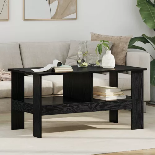 vidaXL Dohányzóasztal Fekete tölgy 90 x 50 x 45 cm Faanyag