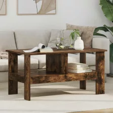   vidaXL Dohányzóasztal Füstölt tölgy 90 x 50 x 45 cm Faanyag
