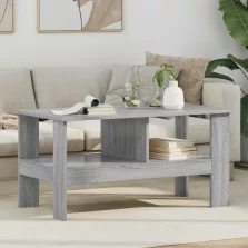  vidaXL Dohányzóasztal Szürke Sonoma 90 x 50 x 45 cm Faanyag