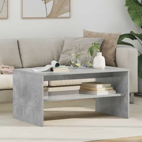 vidaXL Dohányzóasztal Beton Szürke 80 x 50 x 40 cm Faanyag