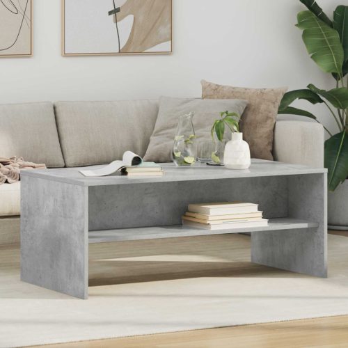 vidaXL Dohányzóasztal Beton Szürke 100 x 50 x 40 cm Faanyag