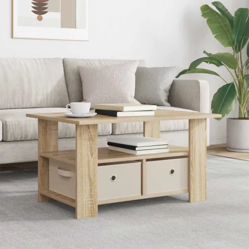 vidaXL Dohányzóasztal fiókkal Sonoma tölgy 77 x 55 x 42 cm Faanyag