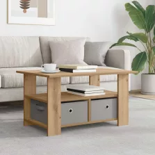   vidaXL Dohányzóasztal fiókkal Artisan tölgy 77 x 55 x 42 cm Faanyag