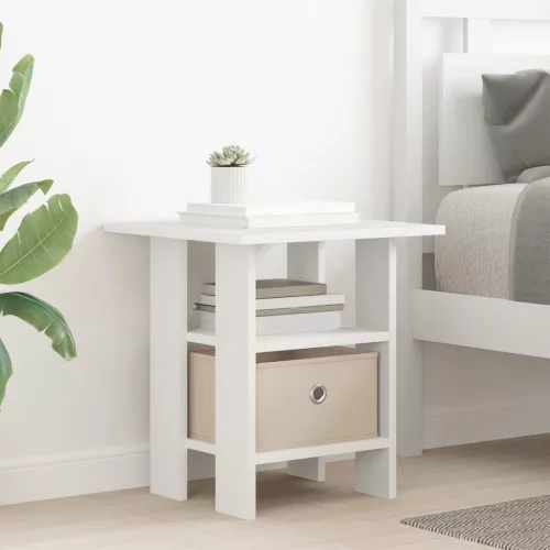 vidaXL Éjjeli asztal fiókkal Fehér 41 x 40 x 45 cm Faanyag