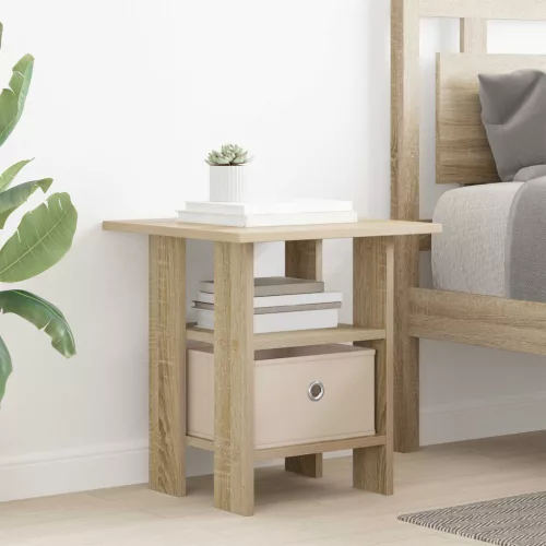 vidaXL Éjjeli asztal fiókkal Sonoma tölgy 41 x 40 x 45 cm Faanyag