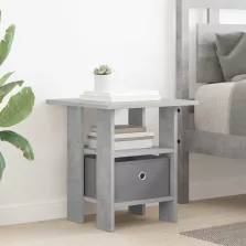   vidaXL Éjjeli asztal fiókkal Beton Szürke 41 x 40 x 45 cm Faanyag