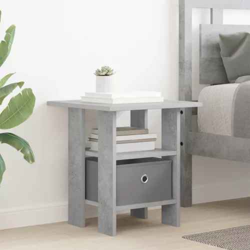 vidaXL Éjjeli asztal fiókkal Beton Szürke 41 x 40 x 45 cm Faanyag